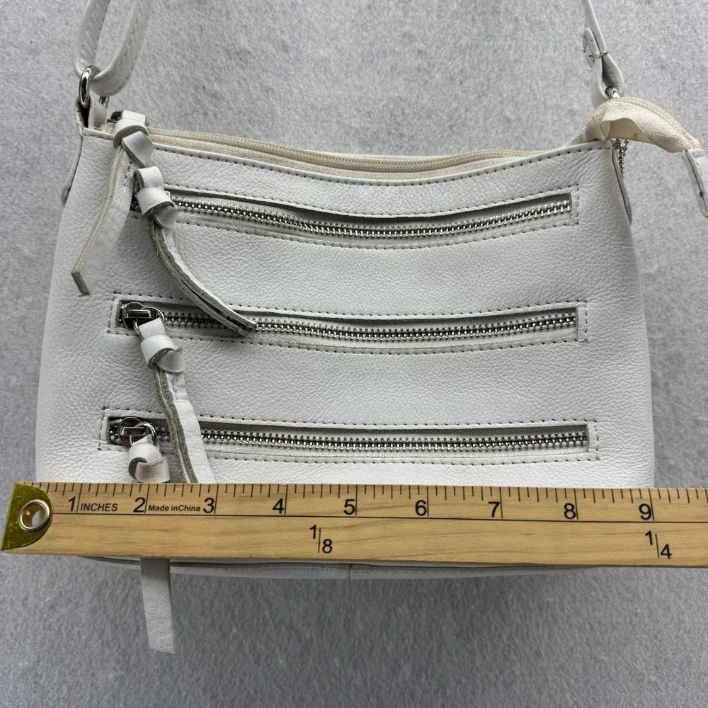 Great American Leatherworks White Leather Crossbody Bag Purse‎ Classic Style - Picture 3 of 11